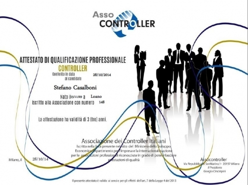 Certificazione qualificazione professionale - CONTROLLER - Stefano Casalboni